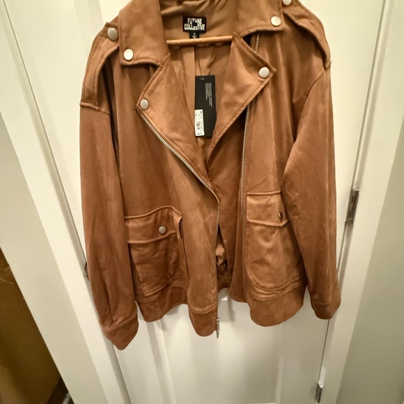Women’s Tan Suede Military Jacket - Picture 8 of 8